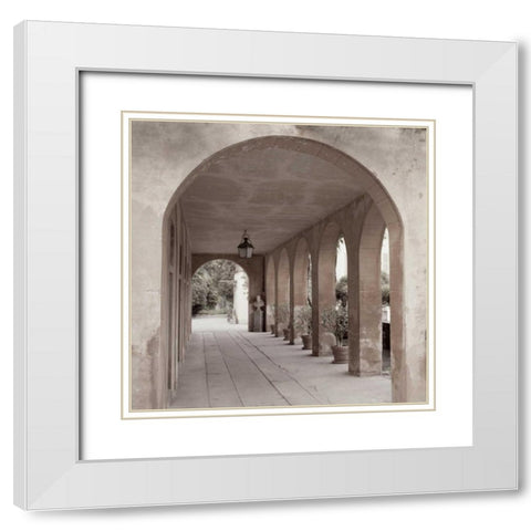 Banc de Jardin - 4A White Modern Wood Framed Art Print with Double Matting by Blaustein, Alan