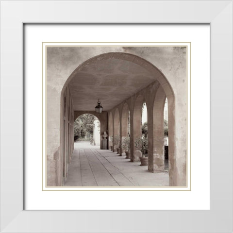 Banc de Jardin - 4A White Modern Wood Framed Art Print with Double Matting by Blaustein, Alan