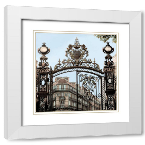 Paris Gates - 2 White Modern Wood Framed Art Print with Double Matting by Blaustein, Alan