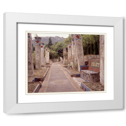 Banc de Jardin - 8 White Modern Wood Framed Art Print with Double Matting by Blaustein, Alan