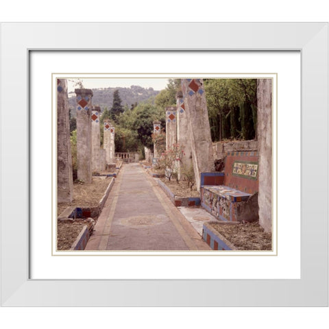 Banc de Jardin - 8 White Modern Wood Framed Art Print with Double Matting by Blaustein, Alan