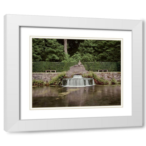 Banc de Jardin - 9 White Modern Wood Framed Art Print with Double Matting by Blaustein, Alan