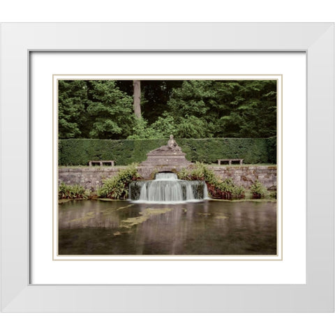 Banc de Jardin - 9 White Modern Wood Framed Art Print with Double Matting by Blaustein, Alan
