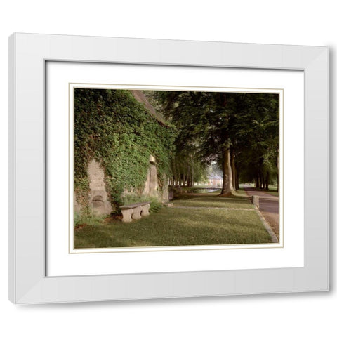 Banc de Jardin - 12 White Modern Wood Framed Art Print with Double Matting by Blaustein, Alan