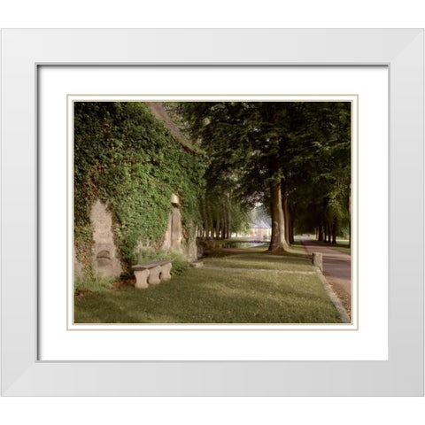 Banc de Jardin - 12 White Modern Wood Framed Art Print with Double Matting by Blaustein, Alan