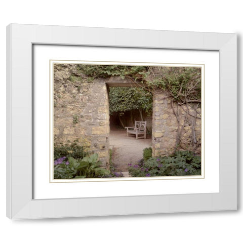 Banc de Jardin - 11 White Modern Wood Framed Art Print with Double Matting by Blaustein, Alan