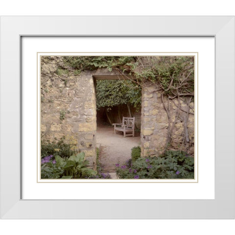 Banc de Jardin - 11 White Modern Wood Framed Art Print with Double Matting by Blaustein, Alan