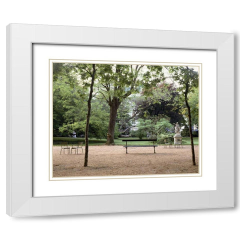 Banc de Jardin - 10 White Modern Wood Framed Art Print with Double Matting by Blaustein, Alan