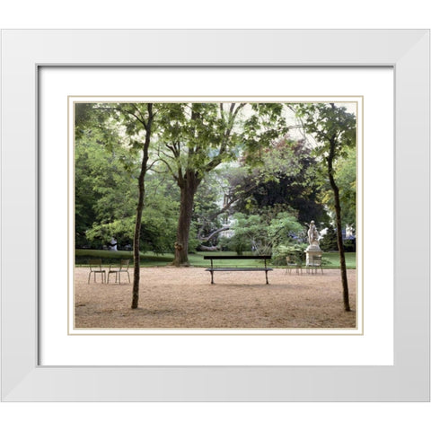 Banc de Jardin - 10 White Modern Wood Framed Art Print with Double Matting by Blaustein, Alan