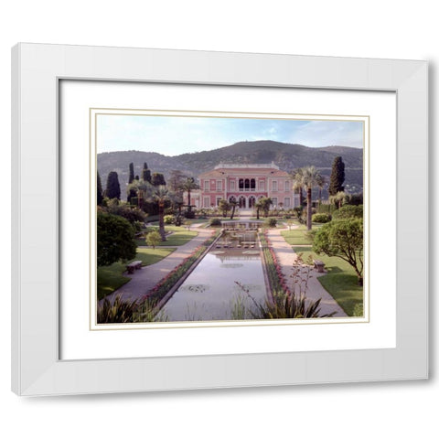 Banc de Jardin - 14 White Modern Wood Framed Art Print with Double Matting by Blaustein, Alan