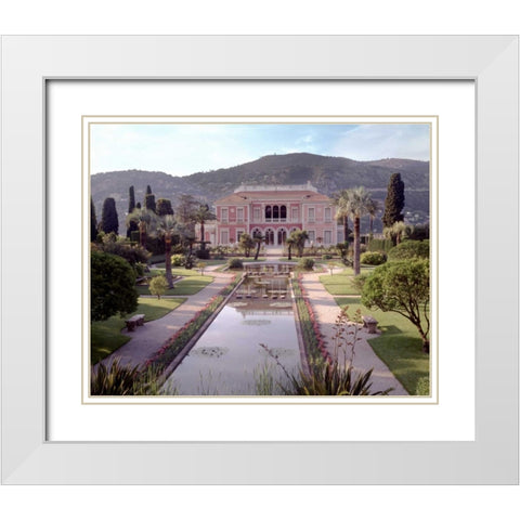 Banc de Jardin - 14 White Modern Wood Framed Art Print with Double Matting by Blaustein, Alan