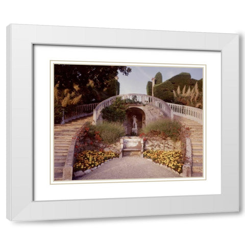 Banc de Jardin - 16 White Modern Wood Framed Art Print with Double Matting by Blaustein, Alan