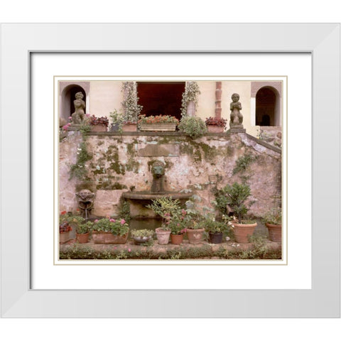 Banc de Jardin - 19 White Modern Wood Framed Art Print with Double Matting by Blaustein, Alan