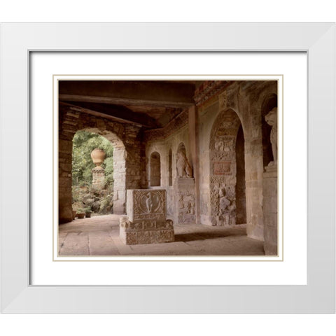 Banc de Jardin - 20 White Modern Wood Framed Art Print with Double Matting by Blaustein, Alan