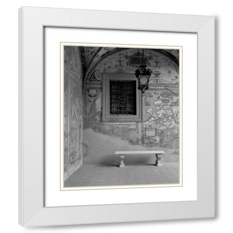 Banc de Jardin - 22A White Modern Wood Framed Art Print with Double Matting by Blaustein, Alan