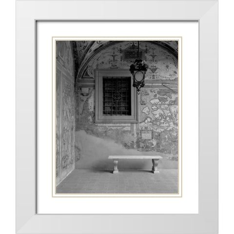 Banc de Jardin - 22A White Modern Wood Framed Art Print with Double Matting by Blaustein, Alan