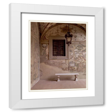 Banc de Jardin - 22 White Modern Wood Framed Art Print with Double Matting by Blaustein, Alan