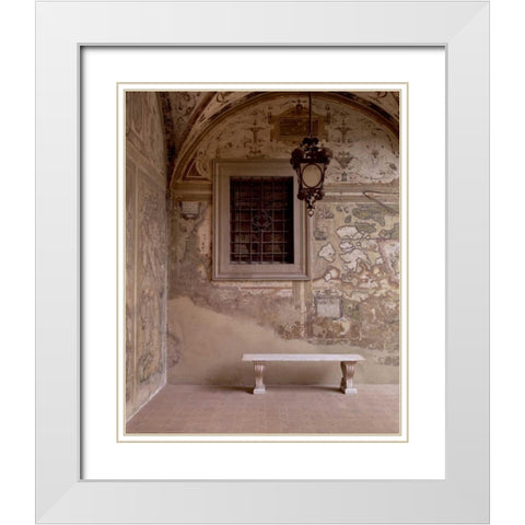 Banc de Jardin - 22 White Modern Wood Framed Art Print with Double Matting by Blaustein, Alan