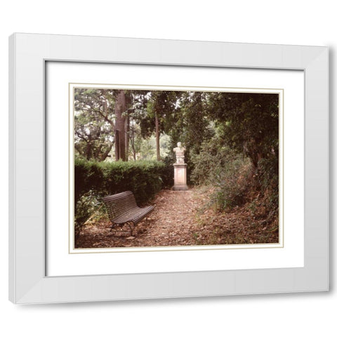 Banc de Jardin - 23 White Modern Wood Framed Art Print with Double Matting by Blaustein, Alan