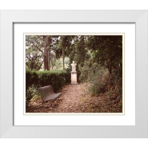 Banc de Jardin - 23 White Modern Wood Framed Art Print with Double Matting by Blaustein, Alan