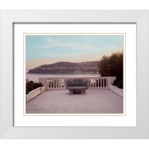 Banc de Jardin - 29 White Modern Wood Framed Art Print with Double Matting by Blaustein, Alan