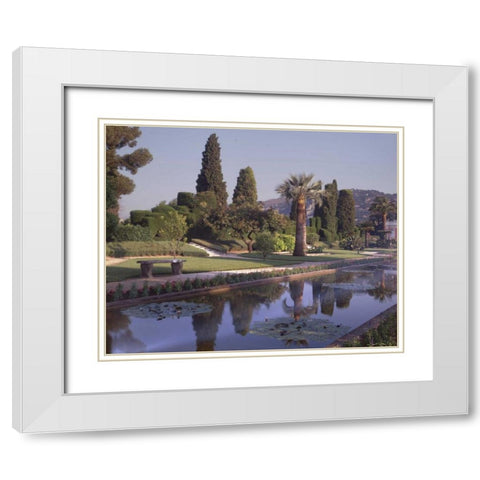 Banc de Jardin - 31 White Modern Wood Framed Art Print with Double Matting by Blaustein, Alan