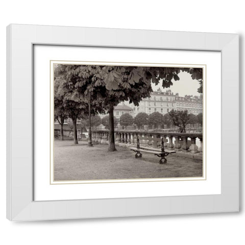 Banc de Jardin - 42 White Modern Wood Framed Art Print with Double Matting by Blaustein, Alan