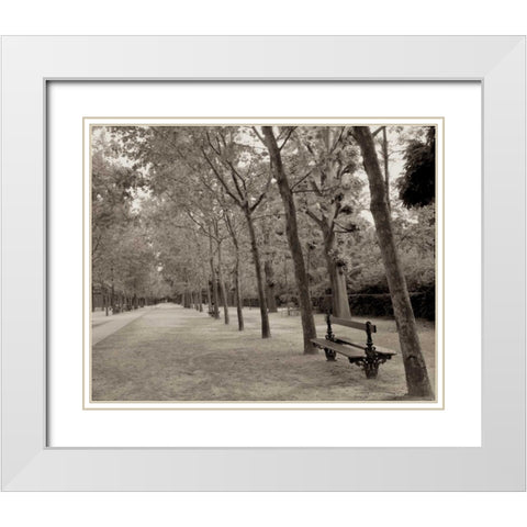Banc de Jardin - 44 White Modern Wood Framed Art Print with Double Matting by Blaustein, Alan
