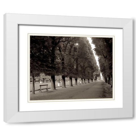 Banc de Jardin - 47 White Modern Wood Framed Art Print with Double Matting by Blaustein, Alan