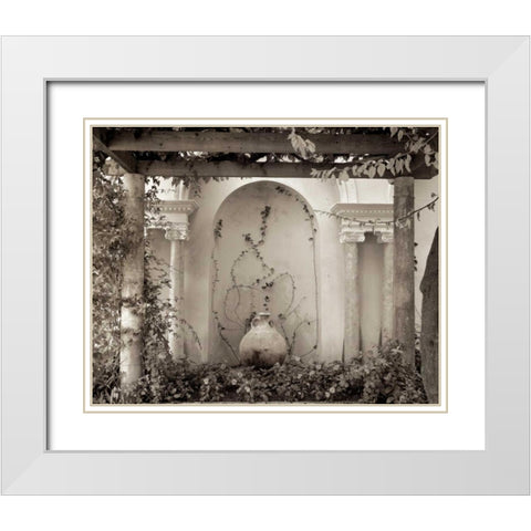 Banc de Jardin - 49 White Modern Wood Framed Art Print with Double Matting by Blaustein, Alan