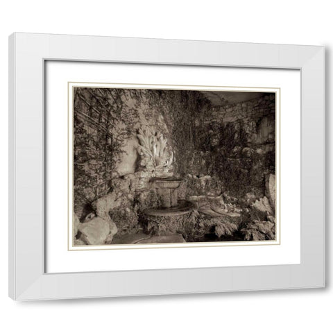 Banc de Jardin - 52 White Modern Wood Framed Art Print with Double Matting by Blaustein, Alan