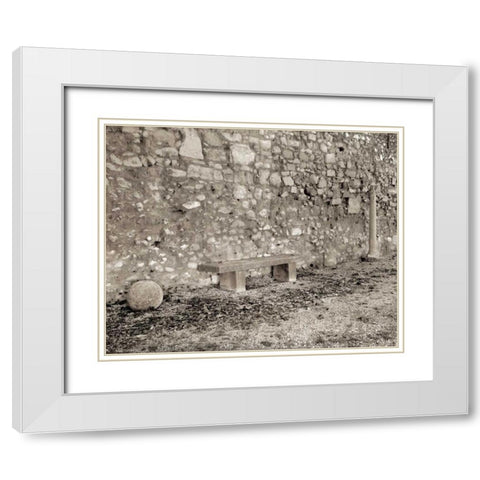 Banc de Jardin - 87 White Modern Wood Framed Art Print with Double Matting by Blaustein, Alan