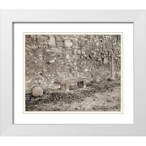 Banc de Jardin - 87 White Modern Wood Framed Art Print with Double Matting by Blaustein, Alan