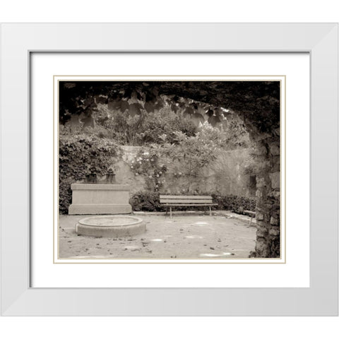 Banc de Jardin - 88 White Modern Wood Framed Art Print with Double Matting by Blaustein, Alan