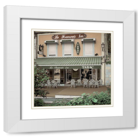 Le Francois 1er Bistro White Modern Wood Framed Art Print with Double Matting by Blaustein, Alan