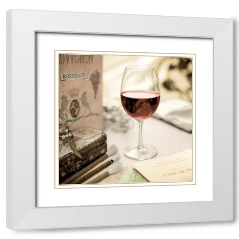 Bistro de Paris - 2 White Modern Wood Framed Art Print with Double Matting by Blaustein, Alan