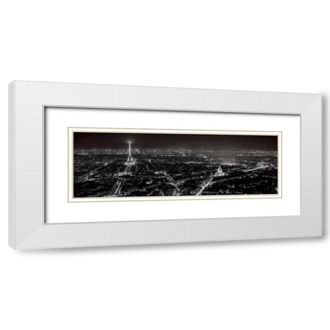 Paris By Night White Modern Wood Framed Art Print with Double Matting by Blaustein, Alan