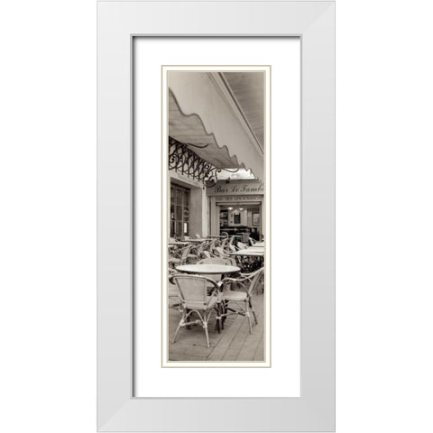Cafe la Nuit - 1 White Modern Wood Framed Art Print with Double Matting by Blaustein, Alan