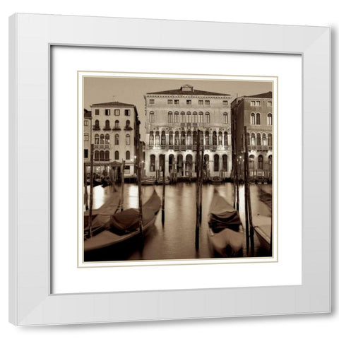 Venezia - 1 White Modern Wood Framed Art Print with Double Matting by Blaustein, Alan