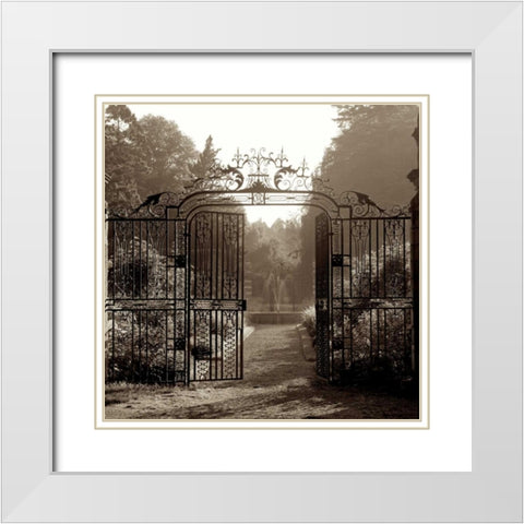 Hampton Gates - 3 White Modern Wood Framed Art Print with Double Matting by Blaustein, Alan