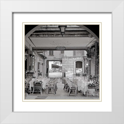 Bellagio Caffe - 2 White Modern Wood Framed Art Print with Double Matting by Blaustein, Alan