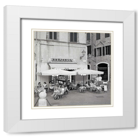 Tuscany Caffe - 22 White Modern Wood Framed Art Print with Double Matting by Blaustein, Alan