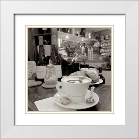 Tuscan Caffe - 32 White Modern Wood Framed Art Print with Double Matting by Blaustein, Alan