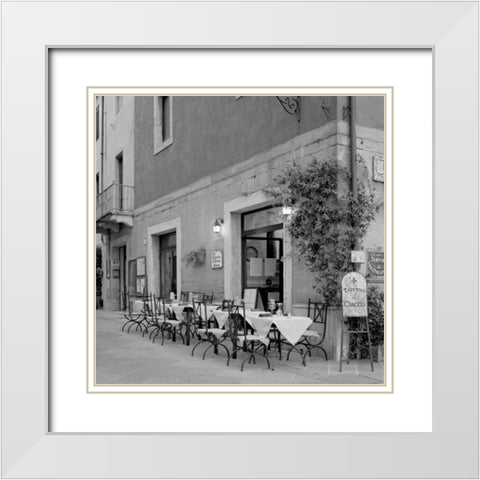 Tuscan Caffe - 33 White Modern Wood Framed Art Print with Double Matting by Blaustein, Alan
