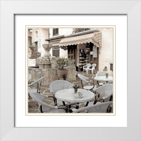Atrani Caffe - 4 White Modern Wood Framed Art Print with Double Matting by Blaustein, Alan