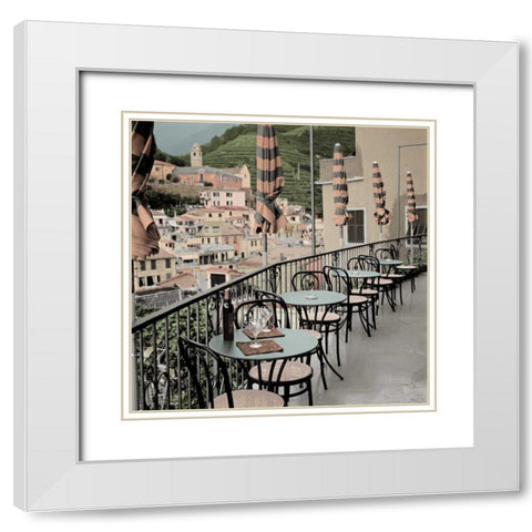 Liguria Caffe - 2 White Modern Wood Framed Art Print with Double Matting by Blaustein, Alan