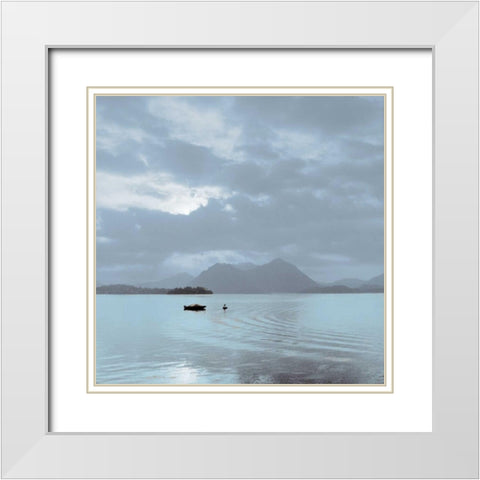 Lake Vista - 7 White Modern Wood Framed Art Print with Double Matting by Blaustein, Alan