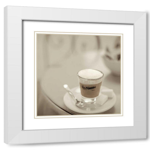 Caffe Lucca - 1 White Modern Wood Framed Art Print with Double Matting by Blaustein, Alan