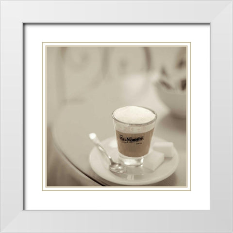Caffe Lucca - 1 White Modern Wood Framed Art Print with Double Matting by Blaustein, Alan