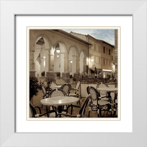 Tuscany Caffe - 10 White Modern Wood Framed Art Print with Double Matting by Blaustein, Alan